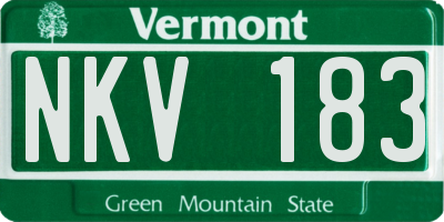 VT license plate NKV183