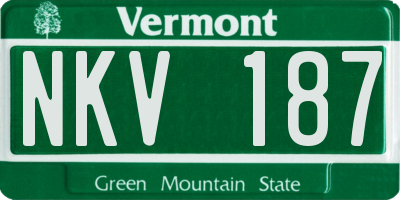 VT license plate NKV187