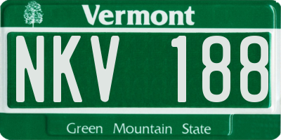 VT license plate NKV188