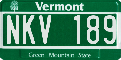VT license plate NKV189