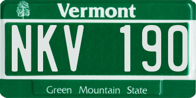VT license plate NKV190