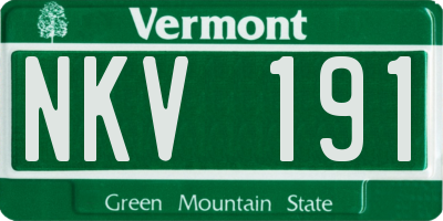 VT license plate NKV191