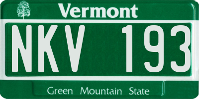 VT license plate NKV193