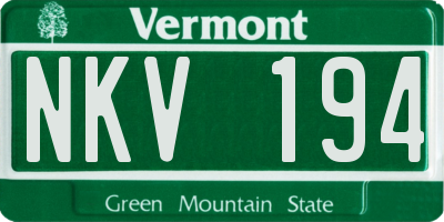VT license plate NKV194