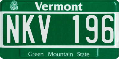 VT license plate NKV196