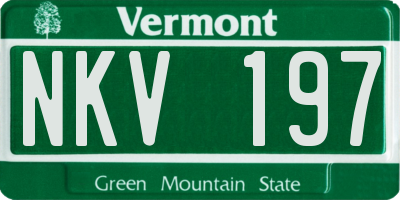 VT license plate NKV197