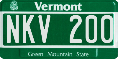 VT license plate NKV200