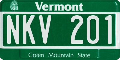VT license plate NKV201