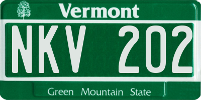 VT license plate NKV202