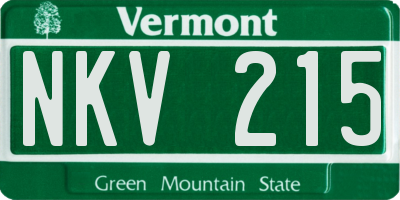 VT license plate NKV215