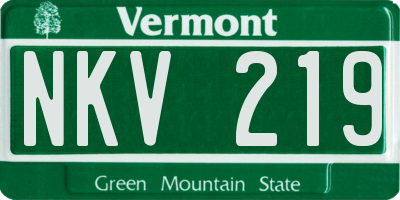 VT license plate NKV219