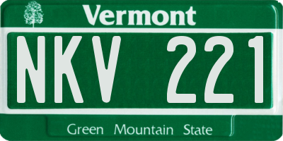 VT license plate NKV221