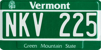 VT license plate NKV225