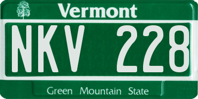 VT license plate NKV228