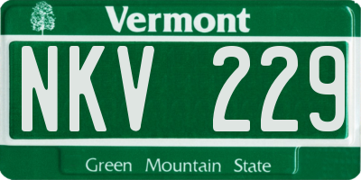 VT license plate NKV229
