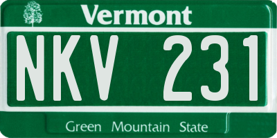 VT license plate NKV231