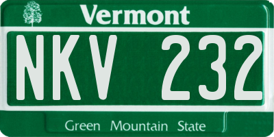 VT license plate NKV232