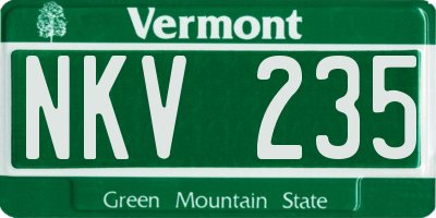 VT license plate NKV235