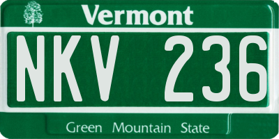 VT license plate NKV236
