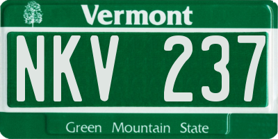 VT license plate NKV237