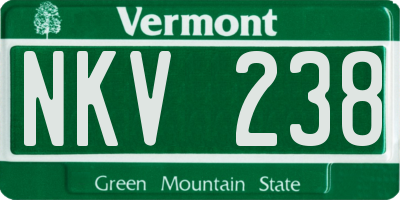VT license plate NKV238