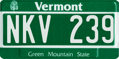 VT license plate NKV239