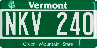 VT license plate NKV240