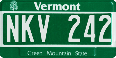 VT license plate NKV242