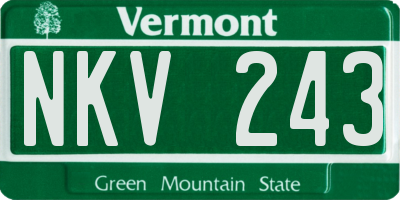 VT license plate NKV243