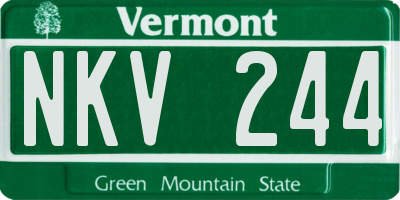 VT license plate NKV244