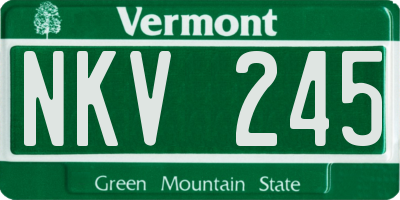 VT license plate NKV245