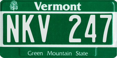 VT license plate NKV247