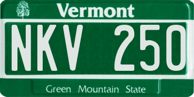 VT license plate NKV250