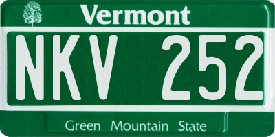 VT license plate NKV252