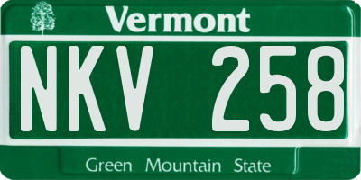 VT license plate NKV258