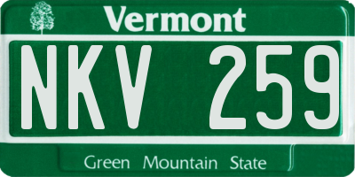VT license plate NKV259