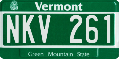 VT license plate NKV261