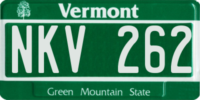 VT license plate NKV262