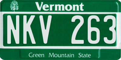 VT license plate NKV263