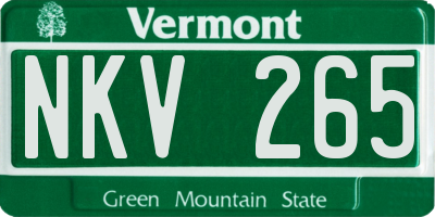 VT license plate NKV265