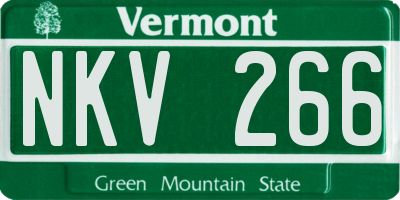 VT license plate NKV266