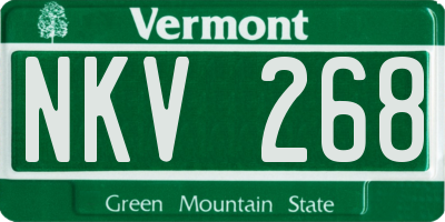 VT license plate NKV268