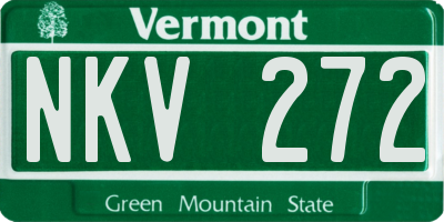 VT license plate NKV272