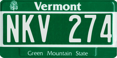 VT license plate NKV274