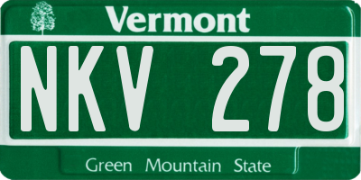 VT license plate NKV278