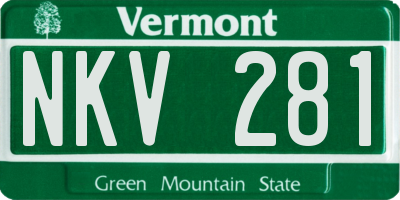 VT license plate NKV281