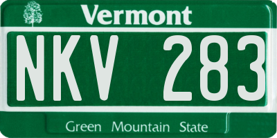 VT license plate NKV283