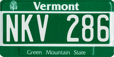 VT license plate NKV286