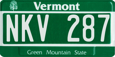 VT license plate NKV287
