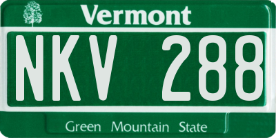 VT license plate NKV288